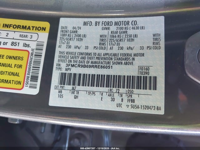 2024 FORD BRONCO SPORT 3FMCR9B69RRE86051 Photo 8