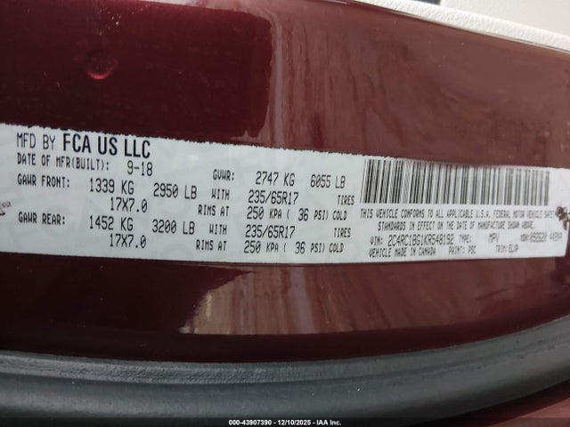 2018 CHRYSLER PACIFICA 2C4RC1BG4JR125816 Photo 8