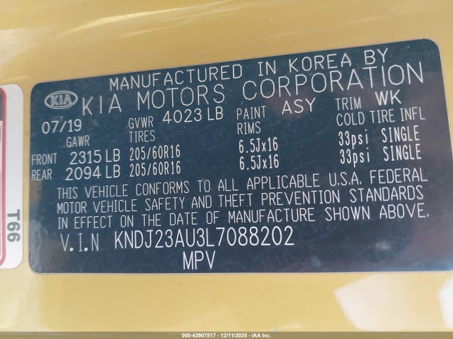 2020 KIA SOUL KNDJ23AU3L7088202 Photo 8