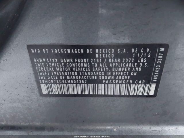 2020 VOLKSWAGEN JETTA 3VWCB7BU6LM004357 Photo 8