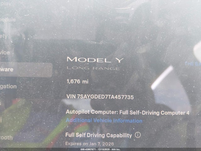 7SAYGDED7TA457735 Tesla Model Y Long Range Dual Motor All-wheel Drive