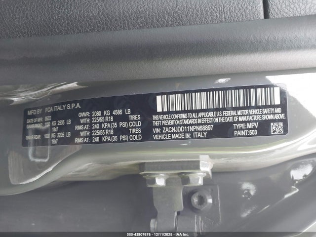 ZACNJDD11NPN68897 Jeep Renegade Limited 4x4