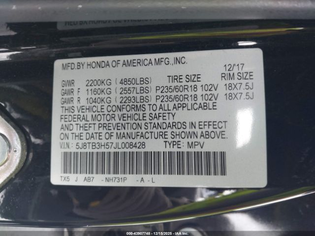 2018 ACURA RDX 5J8TB3H57JL008428 Photo 8