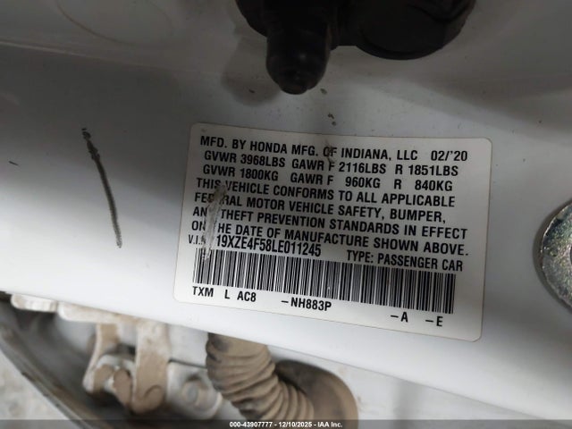 19XZE4F58LE011245 Honda INSIGHT EX
