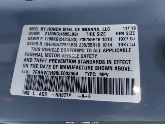 2020 HONDA CR-V 7FARW1H98LE003964 Photo 8