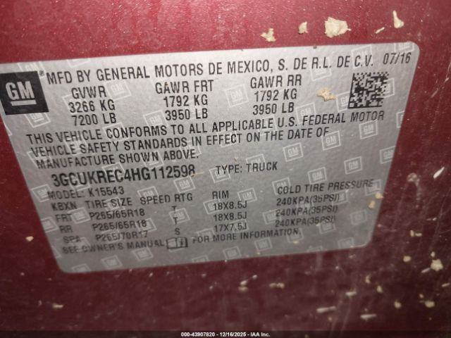 2017 CHEVROLET SILVERADO 1500 3GCUKREC4HG112598 Photo 8