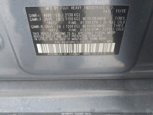 2016 SUBARU OUTBACK 4S4BSBNC5G3257306 Photo 8