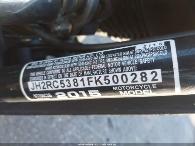 2015 HONDA VT750 JH2RC5381FK500282 Photo 9