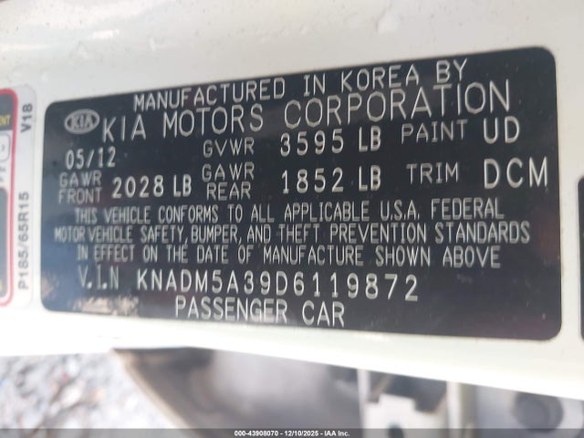 2013 KIA RIO KNADM5A39D6119872 Photo 8
