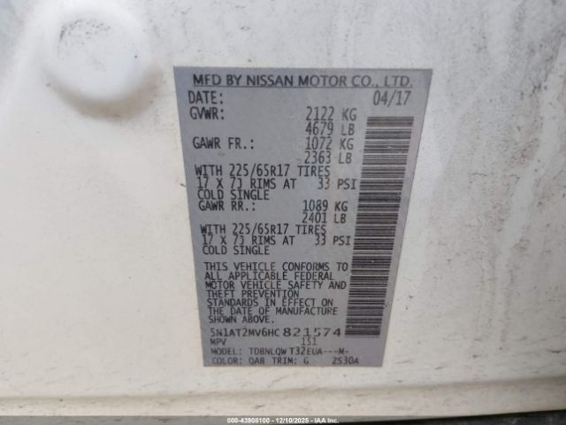2017 NISSAN ROGUE 5N1AT2MV6HC821574 Photo 8
