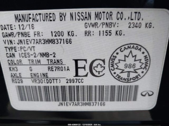 2017 INFINITI Q50 JN1EV7AR3HM837166 Photo 8