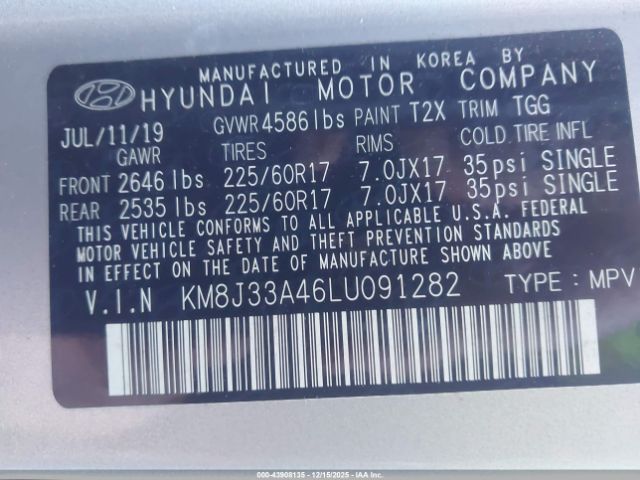 2020 HYUNDAI TUCSON KM8J33A46LU091282 Photo 8