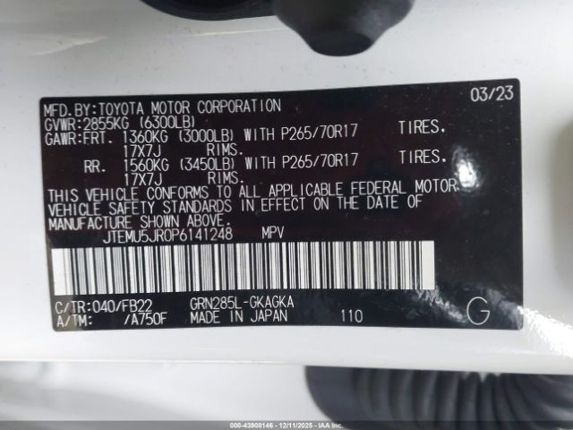 2023 TOYOTA 4RUNNER JTEMU5JR0P6141248 Photo 8