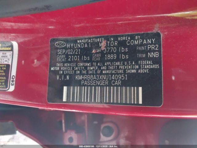 2022 HYUNDAI VENUE KMHRB8A3XNU140951 Photo 8