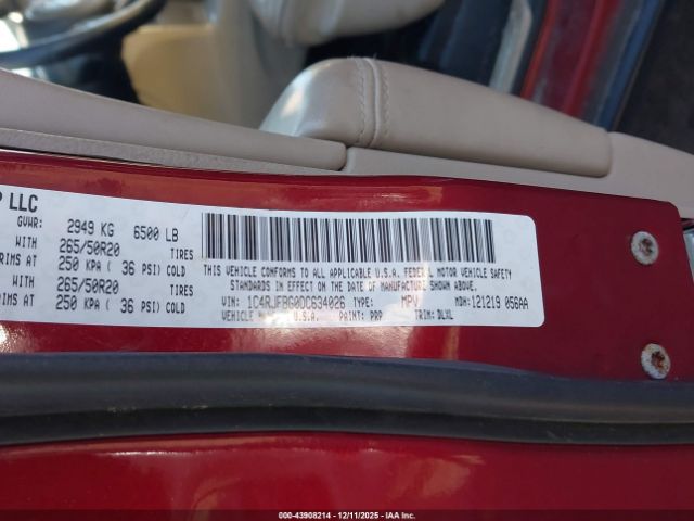 2013 JEEP GRAND CHEROKEE 1C4RJFBG0DC634026 Photo 8