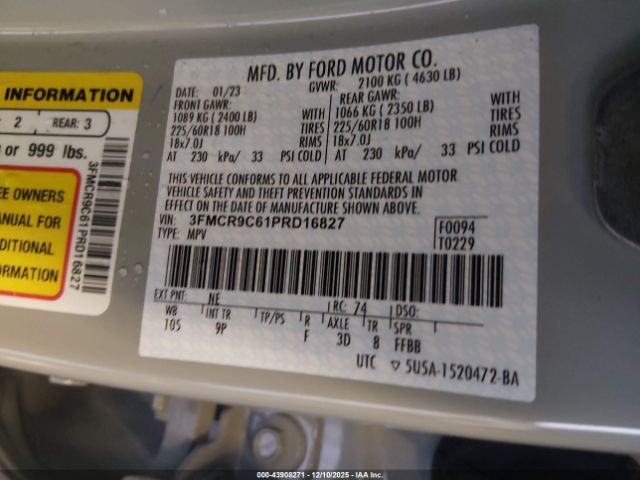 2023 FORD BRONCO SPORT 3FMCR9C61PRD16827 Photo 8