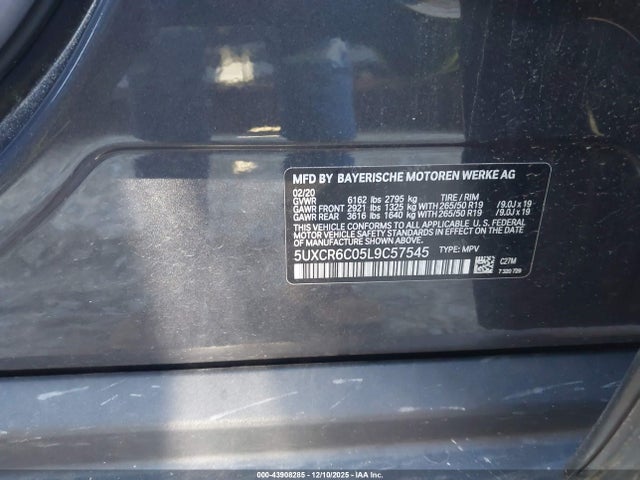 Aukcja sprzedaży 2020 Bmw X5 Xdrive40i, vin: 5UXCR6C05L9C57545, numer aukcji: 43908285