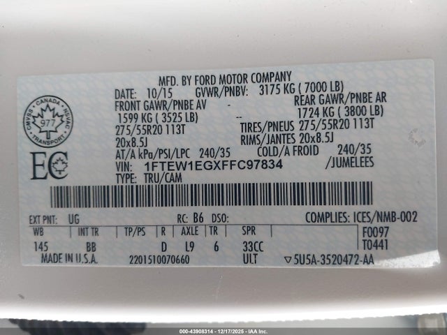 2015 FORD F-150 1FTEW1EGXFFC97834 Photo 8