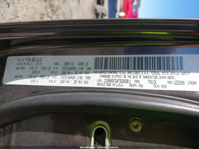 Продажа на аукционе авто 2015 Ram 1500 Express, vin: 1C6RR6FG0FS583811, номер лота: 43908369