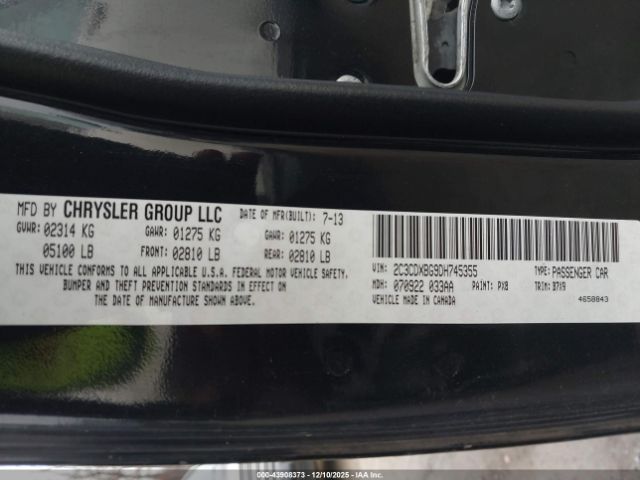 2013 DODGE CHARGER 2C3CDXBG9DH745355 Photo 8