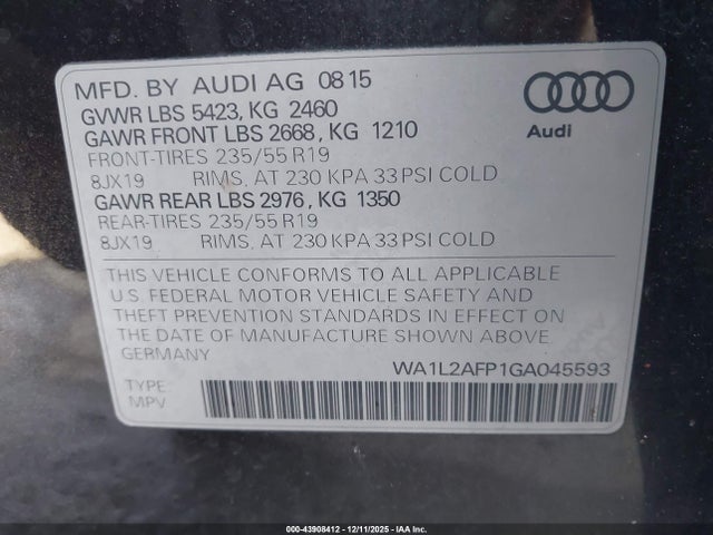 2016 AUDI Q5 WA1L2AFP1GA045593 Photo 8