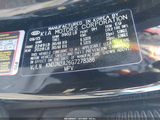 2016 KIA SOUL KNDJN2A26G7278386 Photo 8
