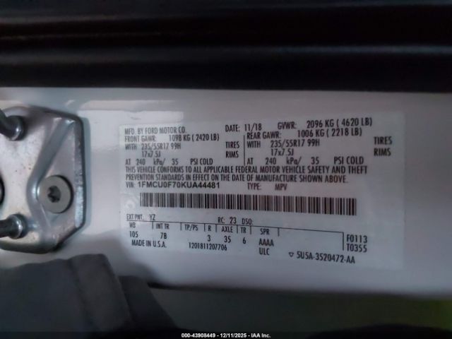 2019 FORD ESCAPE 1FMCU0F70KUA44481 Photo 8