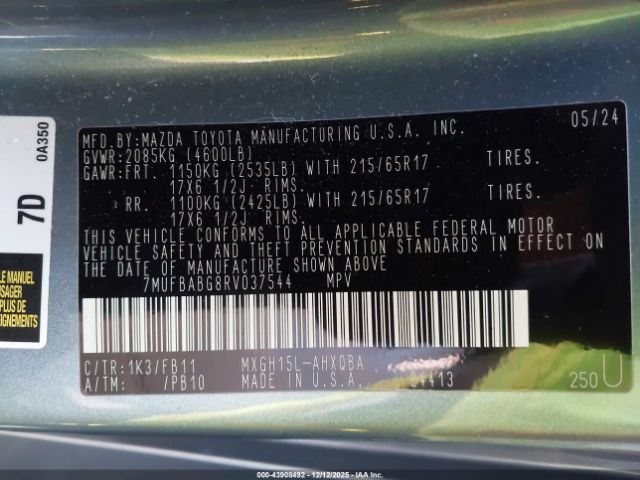 2024 TOYOTA COROLLA CROSS HYBRID 7MUFBABG8RV037544 Photo 8