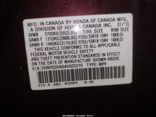 2010 ACURA MDX 2HNYD2H66AH505270 Photo 8