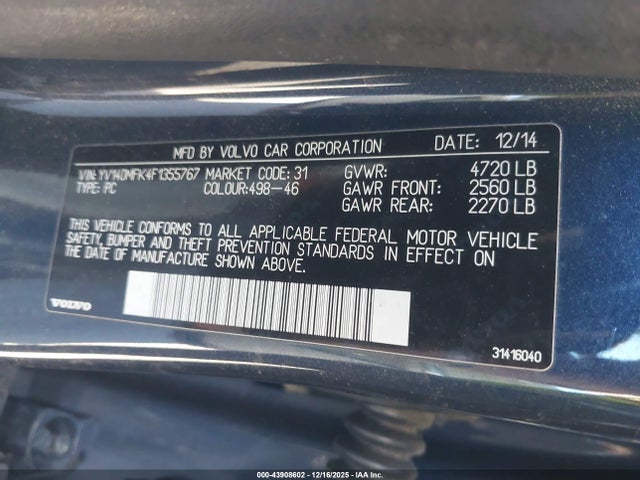 Volvo S60 T5 Premier 2015 YV140MFK4F1355767 Image 9