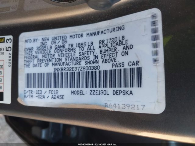 2007 TOYOTA COROLLA 1NXBR32E37Z800380 Photo 8