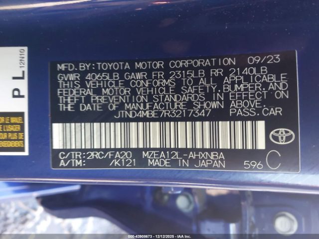 2024 TOYOTA COROLLA JTND4MBE7R3217347 Photo 8