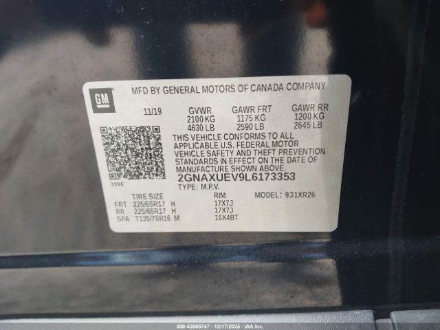 2020 CHEVROLET EQUINOX 2GNAXUEV9L6173353 Photo 8