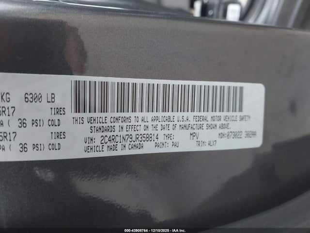2C4RC1N79JR358814 Chrysler Pacifica Hybrid Limited