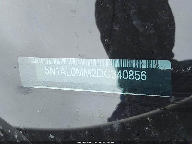 Aukcja sprzedaży 2013 Infiniti Jx35, vin: 5N1AL0MM2DC340856, numer aukcji: 43908770