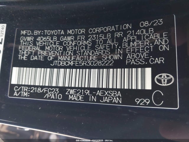Toyota Corolla Hybrid Se 2024 JTDBCMFE5R3028222 Image 9