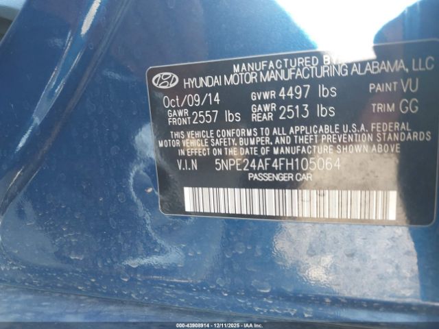 2015 HYUNDAI SONATA 5NPE24AF4FH105064 Photo 8