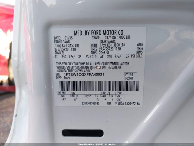 2015 FORD F-150 1FTEW1CGXFFA40031 Photo 8