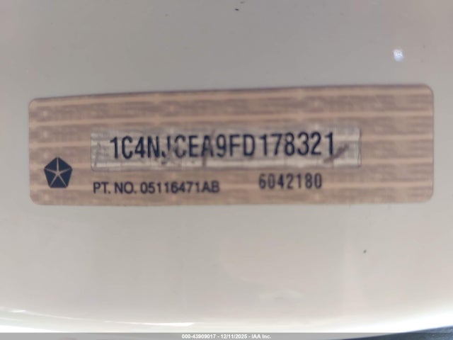 1C4NJCEA9FD178321 Jeep Compass Latitude