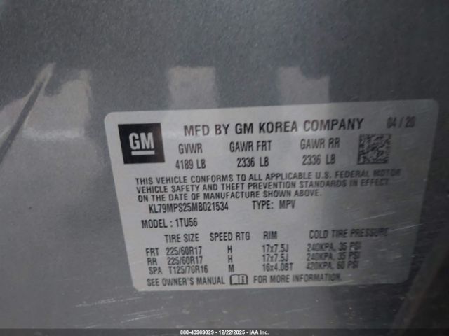 2021 CHEVROLET TRAILBLAZER KL79MPS25MB021534 Photo 8