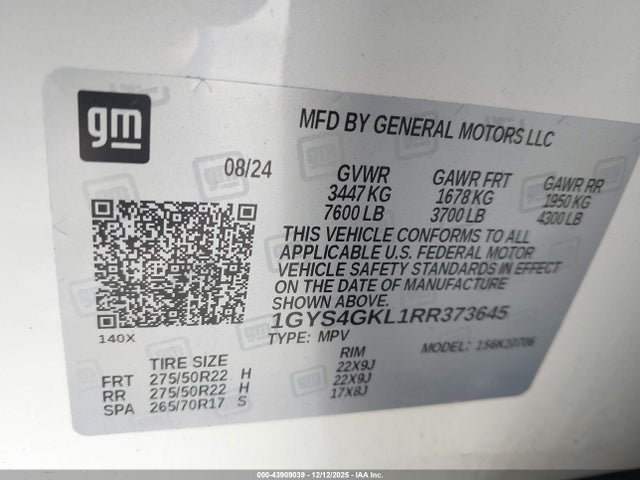 2024 CADILLAC ESCALADE 1GYS4GKL1RR373645 Photo 8