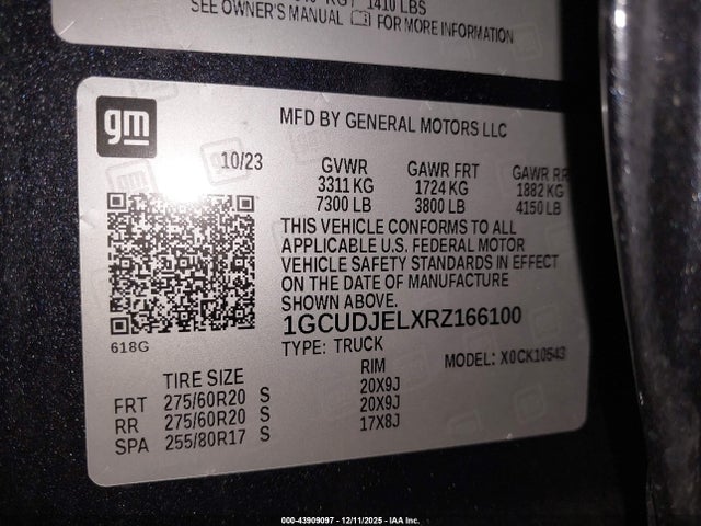1GCUDJELXRZ166100 Chevrolet Silverado 1500 4wd Short Bed High Country
