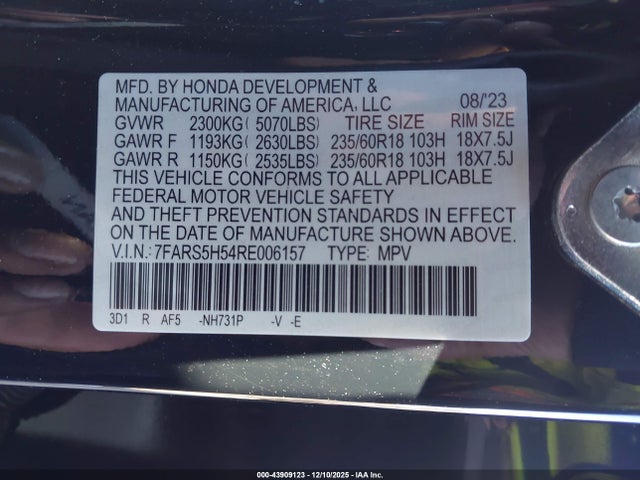 7FARS5H54RE006157 Honda Cr-v Hybrid Sport