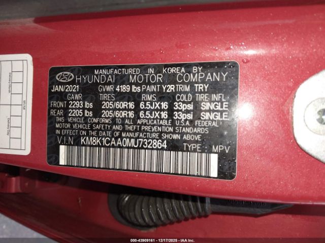 2021 HYUNDAI KONA KM8K1CAA0MU732864 Photo 8