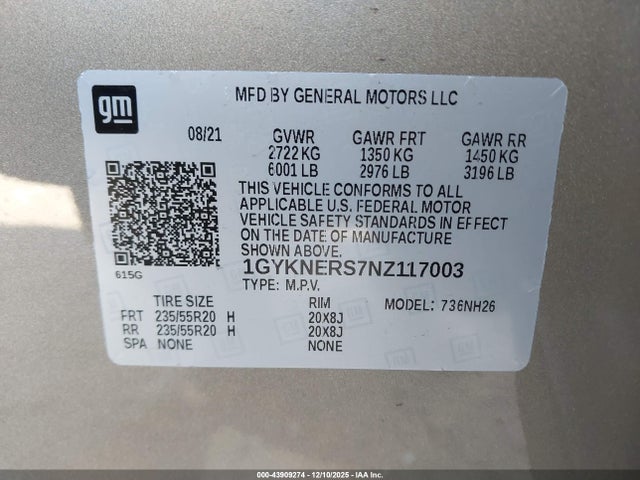 2022 CADILLAC XT5 1GYKNERS7NZ117003 Photo 8