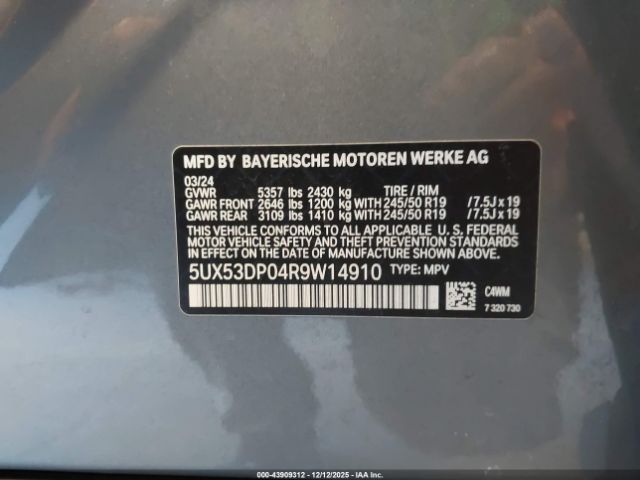 2024 BMW X3 5UX53DP04R9W14910 Photo 8