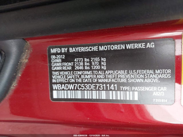 2013 BMW 328I WBADW7C53DE731141 Photo 8
