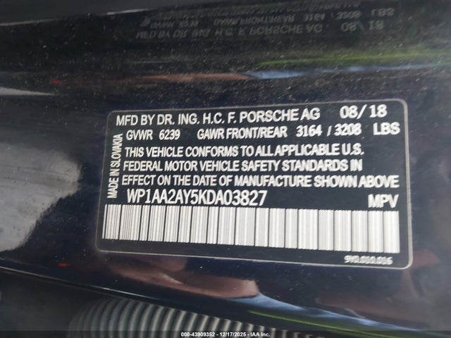 2019 PORSCHE CAYENNE WP1AA2AY5KDA03827 Photo 8