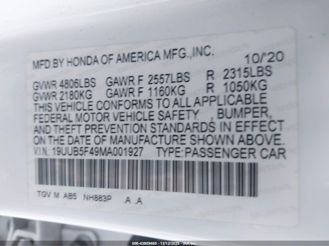 2021 ACURA TLX 19UUB5F49MA001927 Photo 8