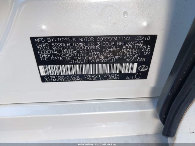 2018 LEXUS LS 500 JTHB51FF8J5003131 Photo 8